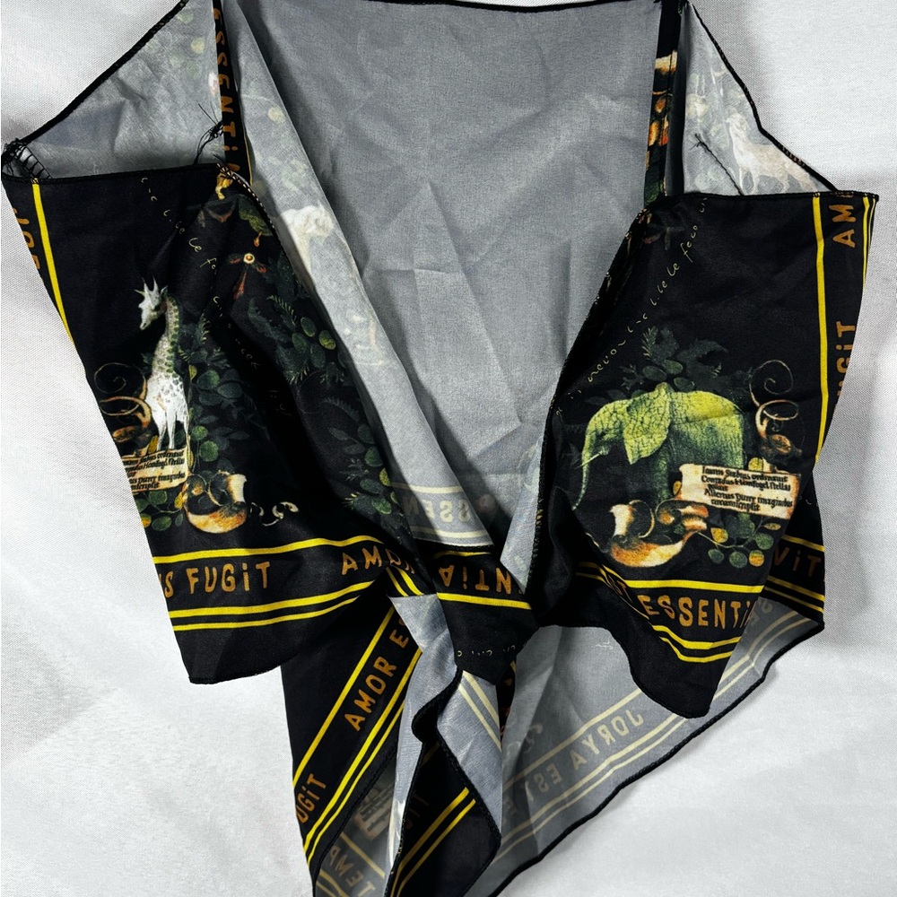 Elegant Black‎ and Gold Crop Top with Artistic Design - Picture 6 of 7